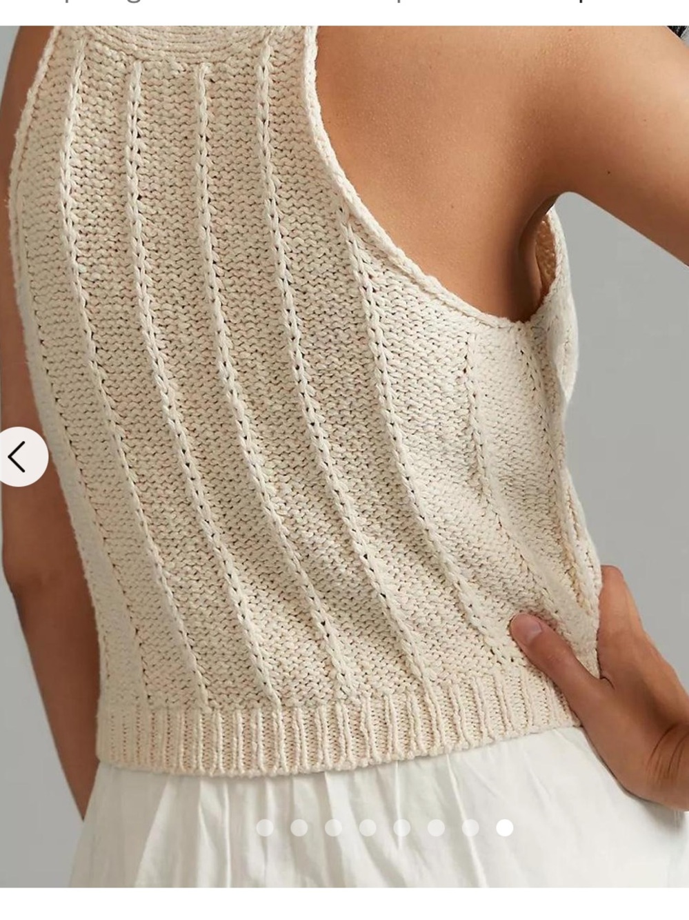 Anthropologie. Cream and white sweater vest top - Picture 4 of 6